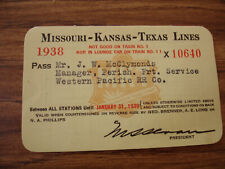 1938 Missouri-Kansas-Texas Lines Issued to Western Pacific R.R. Employee picture