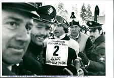 Ingemar Stenmark surrounded by police in the Ga... - Vintage Photograph 3166990 picture
