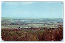 1960 Aerial View Skyline Rib Mountain Wausau Wisconsin Vintage Unposted Postcard picture