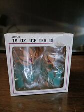 Vtg 19 Oz Acrylic Iced Tea Glasses Pastel Himark Summer Patio Bbq Brand New Box picture