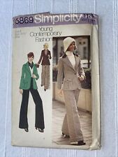 Vintage 70s Simplicity 5869 Pantsuit Sewing Pattern That Girl Design Size 8 picture