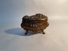 Vintage Jennings Brothers Footed Brass Hinged Jewelry Box picture