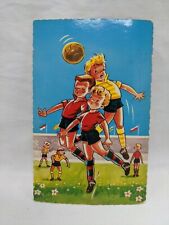 Vintage 1962 Humor Boys Playing Soccer Postcard picture