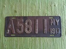 1913 New York License Plate 13 NY Tag A5811 picture