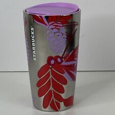 Starbucks 2021 Holiday Pinecone Ceramic Tumbler Silver Lilac Red 12 oz Winter picture
