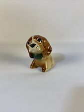 Vintage Cocker Spaniel Puppy Dog Planter Big Eyes Green Collar 3 1/2