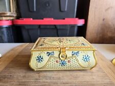 Vintage 50s Metal Tin Box/Shabby Chic/Mid Century/Cottagecore picture