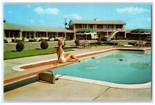 c1960 Horse Cave Motel Highway Swimming Pool Exterior Bedford Kentucky Postcard picture