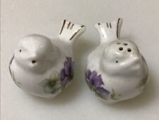 Hammersly  Vtg. Bone China Bird Salt And Pepper Shaker Made In England Violets picture