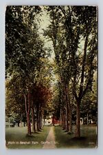 Fairfield ME-Maine, Walk In Newhall Park, Antique Vintage c1913 Postcard picture