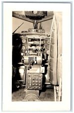 c1940's Airplane Cockpit Interior RPPC Photo Unposted Vintage Postcard picture