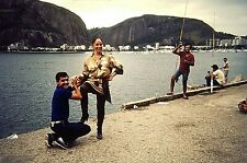 TL15 ORIGINAL KODACHROME 1980s 35MM SLIDE BRAZIL BAY FISHERMAN BEAUTIFUL WOMAN picture