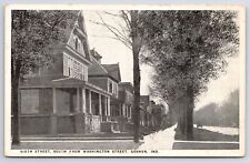 Goshen Indiana~6th Street South @ Washington Street~Residences~1920s B&W PC picture