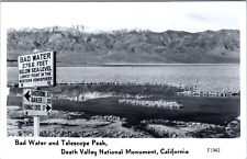 RPPC Mohave Desert Death Valley 1942 Sea Level Bad Water Shoshone Baker Frasher picture