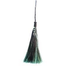 Wicca Besom, Black & Green with Beads and Celtic Charm picture