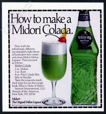 1984 Midori melon liqueur bottle Colada drink photo recipe vintage print ad picture