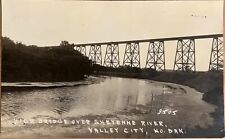 RPPC Valley City High Bridge over Sheyenne River ND Real Photo Postcard c1940 picture