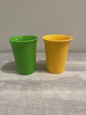 2  Vintage Tupperware Cups Yellow 109-37 & Green 109-40 picture