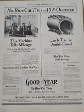 1913 Goodyear no-Rim-Cut Tires S. E. Post Print Ad Akron, Oversize Winged-Foot picture