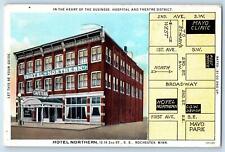 1984 Hotel Northern & Restaurant Business District Rochester Minnesota Postcard picture