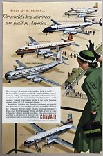 Vintage 1954 Original Print Advertisement Full Page - America’s Airliners picture