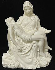 Vintage Oliver Tupton Pieta Carved White Resin Statuette Sculpture Mary & Jesus  picture