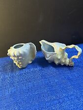 Vintage Porcelain Sea Shell Style Sugar and Creamer Holders - Beach House Item picture