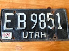 Vintage 1972 Utah License Plate EB 9851 picture