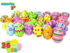 36 PCs Jumbo Plastic Printed Bright Easter Eggs Over 3'' Tall for Easter Hunt picture