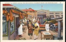 1940's Fisherman's Wharf San Francisco CA Fish Markets Vintage Postcard M1350a picture