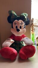 Disney Minnie Mouse Plush 19” Christmas Holiday 2022 Red & Green Plaid  picture