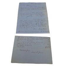 Pair 1853 Handwritten Documents Related to Estate of Snow Magoun Massachusetts picture