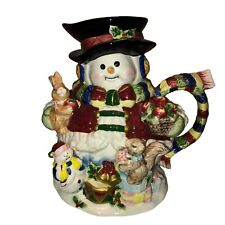 SNOWMAN AND FRIENDS MILK PITCHER CHRISTMAS HOLIDAYS HOT COCOA PITCHER 9
