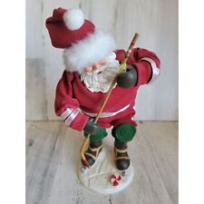 Hockey player Santa Claus peppermint candy Puck Sports ice skating Xmas figure picture