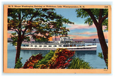 1956 Mount Washington Boat Ship Wolfeboro NH Linen Lake Winnipesaukee picture