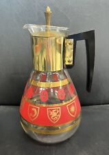 Mid Century Glass And Metal Stylized Coffee Carafe With Lid picture