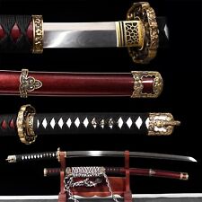 Battle Ready Tachi Clay Tempered T10 Steel sakura Japanese Samurai Sharp Sword picture