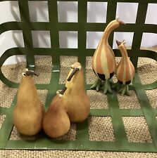 Enesco Home Grown Vegetables Two Figurines Bird Gourds Squash Garden Decor picture