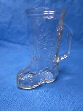 Country Western Cowboy Boot Shaped Glass Beer Mug 6