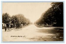 c1910's North Main Street Horse Cart Nappanee Indiana IN RPPC Photo Postcard picture