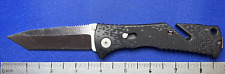 SOG Trident Tanto Stainless Assisted Open Plain Edge Folding Pocketknife USED picture
