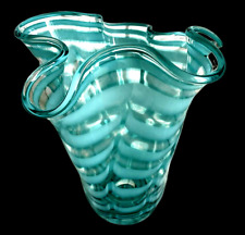 Hand Blown Glass Handkerchief Ruffle Vase Approximate 11