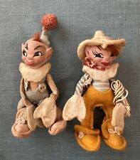 Vintage 1940s Jump Jump Holiday House radio cowboy felt elf pixie lot of 2 Asis picture