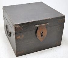 Vintage Wooden Square Storage Chest Box Original Old Hand Crafted picture