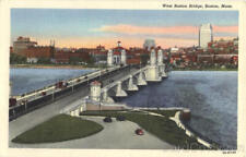 West Boston Bridge,MA Suffolk County Massachusetts United Art Co. Linen Postcard picture