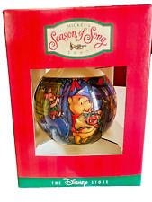 RARE VTG 1997 Disney Store Mickeys Seaon Of Song POOH Glass Ornament New In Box picture