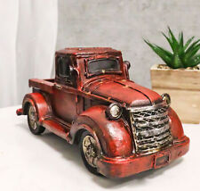 Rustic Classic Old Fashioned Country Farmhouse Red Pickup Work Truck Figurine picture