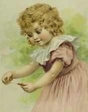 1880's-90's Little Wonder Shoes Adorable Little Girl Lighting Fireworks &PQ picture