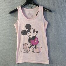 Disney Parks Tank Top Womens US M Pink Mickey Mouse Semi Sheer Distressed picture