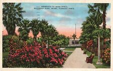 Postcard FL Miami Approach to Band Shell Bayfront Park 1948 Vintage PC J4427 picture